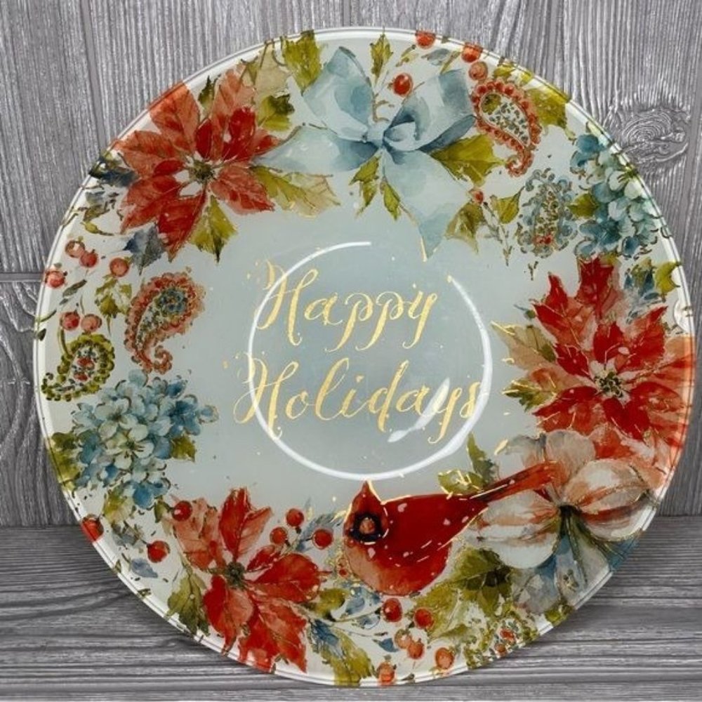 Madison studio back painted glass merry Christmas bowl trinket bowl decoration